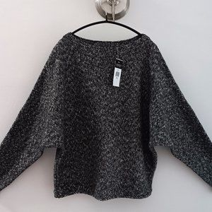 sz SP - Ralph Lauren Women's Pullover Sweater Dolman Sleeves - Black/Gray